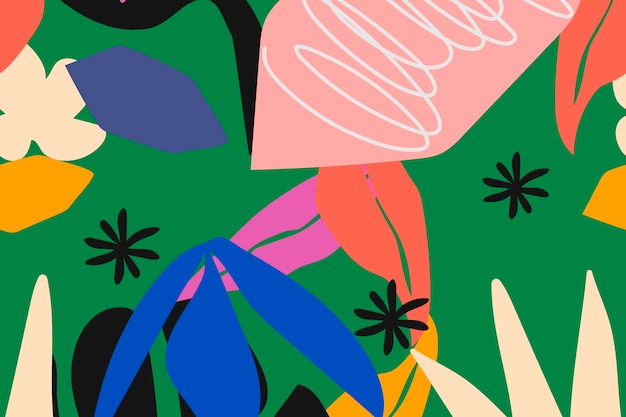 Vector de patrones sin fisuras de fondo de hoja funky