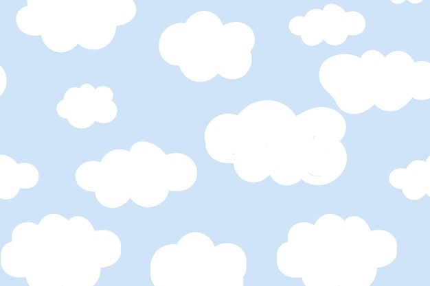 Vector de patrones sin fisuras de fondo con linda nube esponjosa