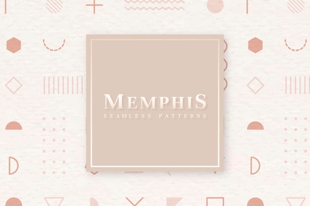 Vector gratuito vector de patrones sin fisuras de memphis beige