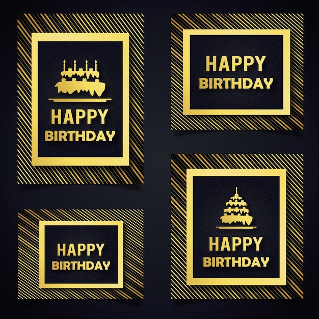 Vector pattern birthday cards