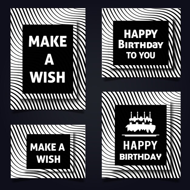 Vector Pattern Birthday Cards