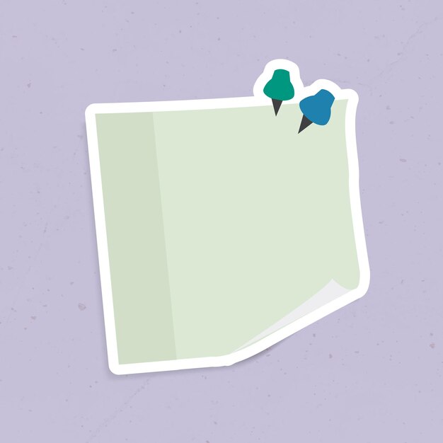 Vector de pegatina de nota de recordatorio verde
