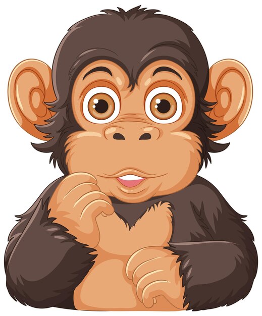 Vector de personaje de dibujos animados de chimpancé