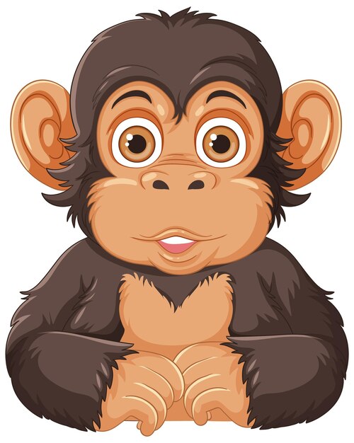 Vector de personaje de dibujos animados de chimpancé