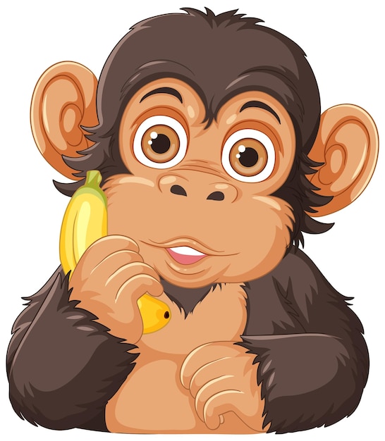 Vector de personaje de dibujos animados de chimpancé