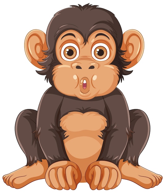 Vector de personaje de dibujos animados de chimpancé
