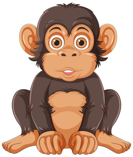 Vector de personaje de dibujos animados de chimpancé