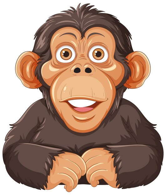 Vector de personaje de dibujos animados de chimpancé