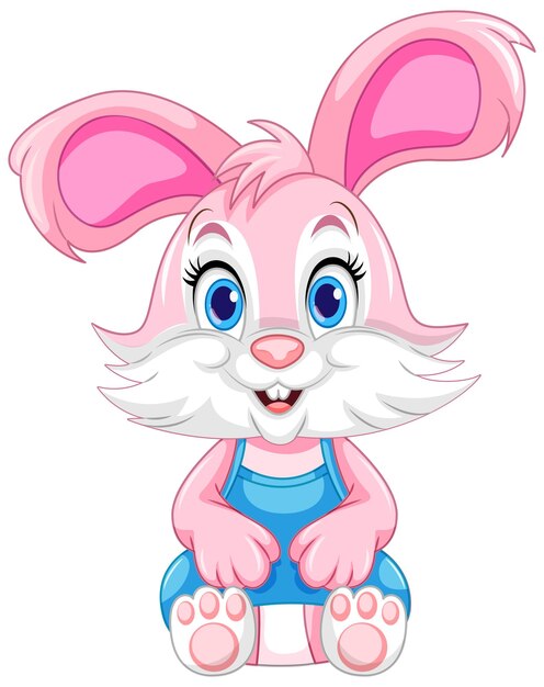 Vector de personaje de dibujos animados lindo conejo