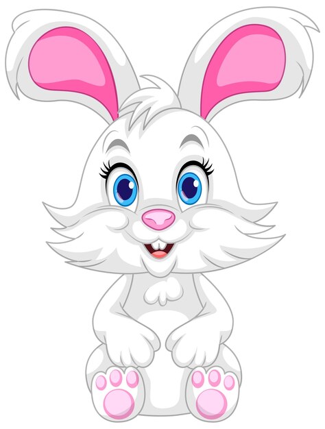 Vector de personaje de dibujos animados lindo conejo