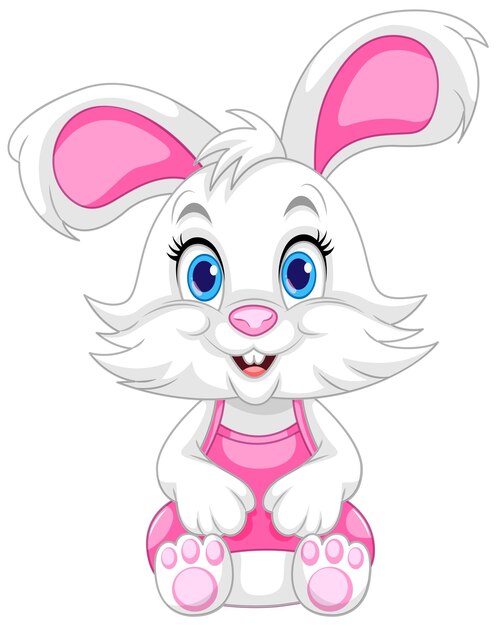 Vector de personaje de dibujos animados lindo conejo