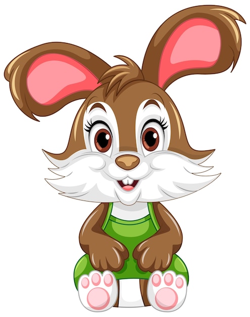 Vector de personaje de dibujos animados lindo conejo