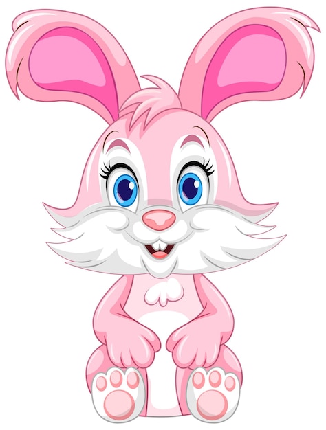 Vector de personaje de dibujos animados lindo conejo