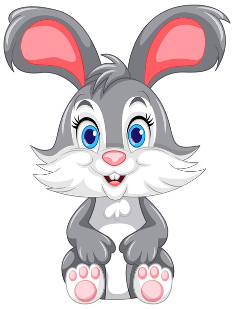 El vector de personajes de dibujos animados de Cute Rabbit
