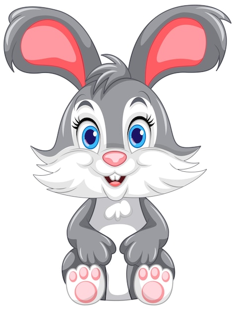 El vector de personajes de dibujos animados de Cute Rabbit