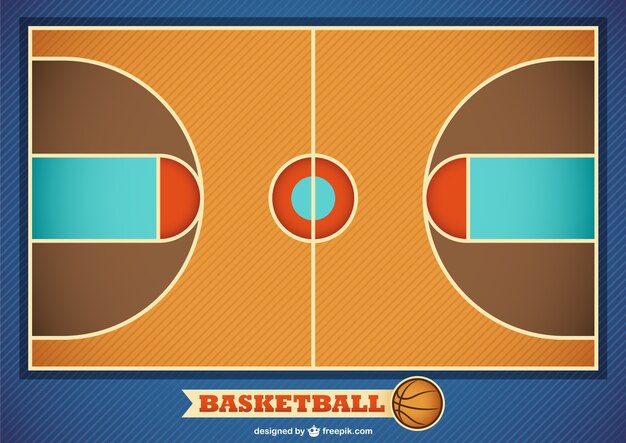 Vector pista de baloncesto