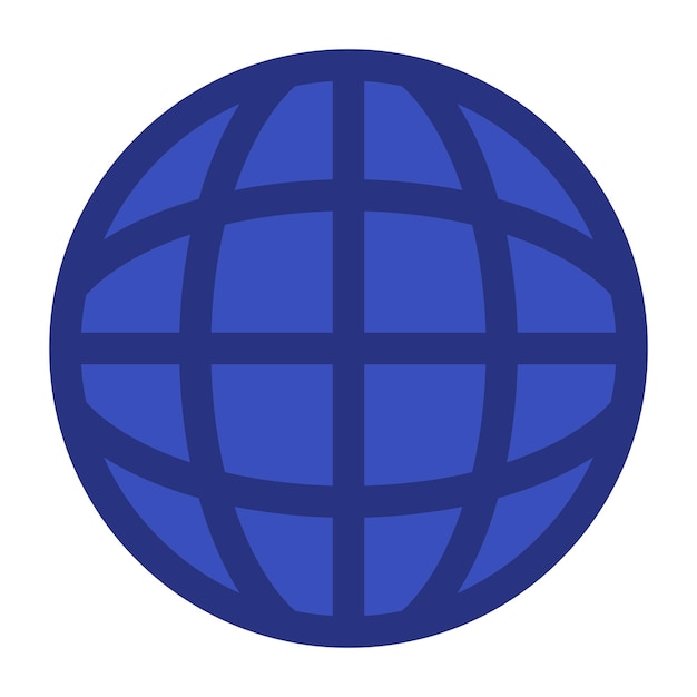 Vector plano de cuadrícula de globo de Internet básico
