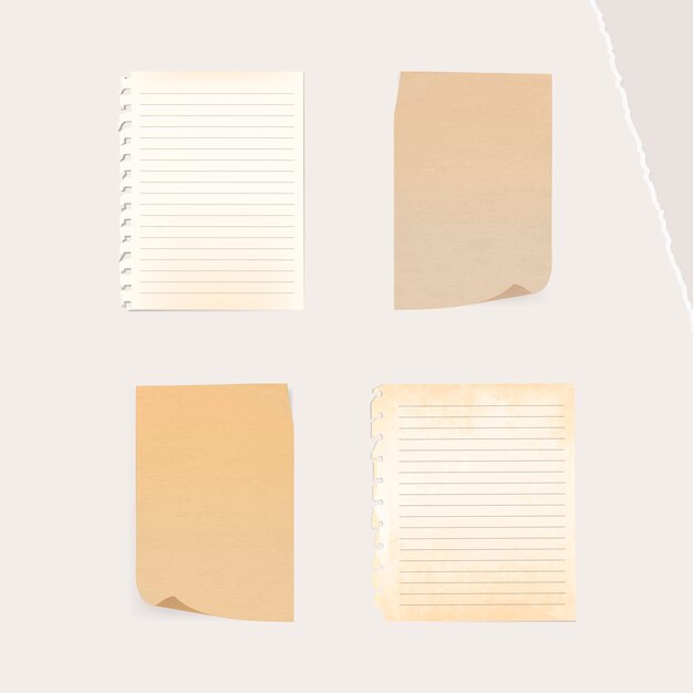Vector de plantilla de anuncios sociales de colección de notas de papel colorido