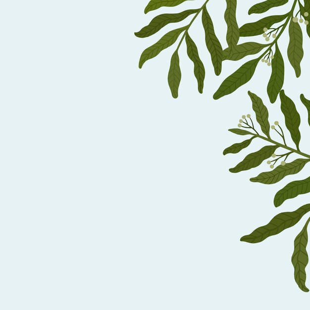 Vector de plantilla de anuncios sociales de espacio de copia frondosa botánica