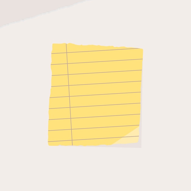 Vector de plantilla de anuncios sociales de nota de papel cuadrado amarillo
