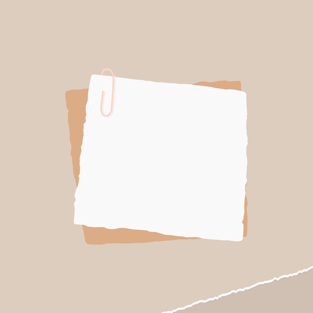 Vector de plantilla de anuncios sociales de nota de papel cuadrado blanco