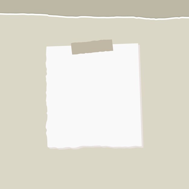 Vector de plantilla de anuncios sociales de nota de papel cuadrado blanco