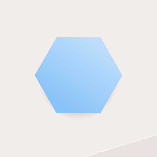 Vector de plantilla de anuncios sociales de nota de papel hexagonal azul