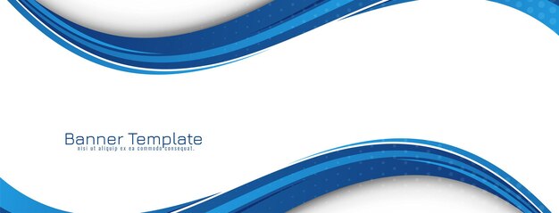 Vector de plantilla de banner de concepto de diseño de onda azul moderno