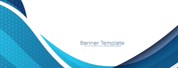 Vector gratuito vector de plantilla de banner de concepto de diseño de onda azul moderno