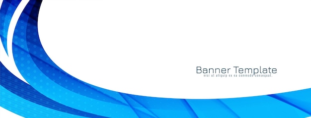 Vector de plantilla de banner de diseño de estilo de onda azul dinámico moderno
