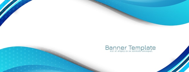 Vector de plantilla de banner de diseño de estilo de onda azul dinámico moderno