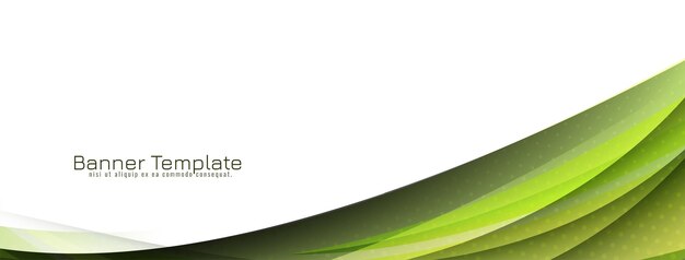 Vector de plantilla de banner de diseño de estilo de onda verde elegante moderno