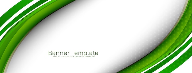 Vector gratuito vector de plantilla de banner de diseño de estilo de onda verde elegante moderno