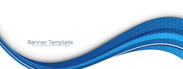 Vector de plantilla de banner de diseño de onda azul elegante elegante