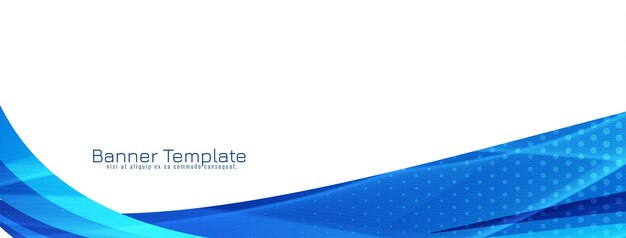 Vector de plantilla de banner de diseño ondulado azul elegante abstracto