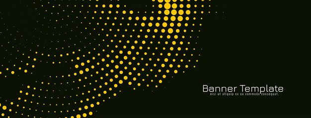 Vector de plantilla de banner de diseño de semitono amarillo abstracto