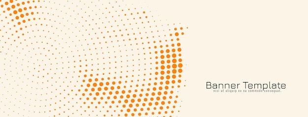 Vector de plantilla de banner de diseño de semitono naranja decorativo