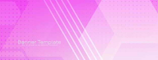 Vector de plantilla de banner moderno de diseño geométrico de color rosa abstracto