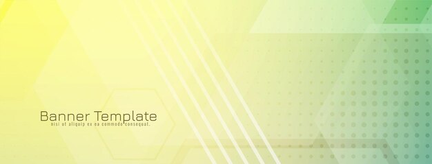 Vector de plantilla de banner moderno diseño geométrico colorido suave moderno