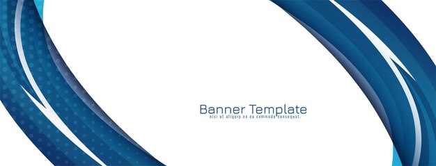 Vector de plantilla de banner moderno de diseño de onda azul abstracto