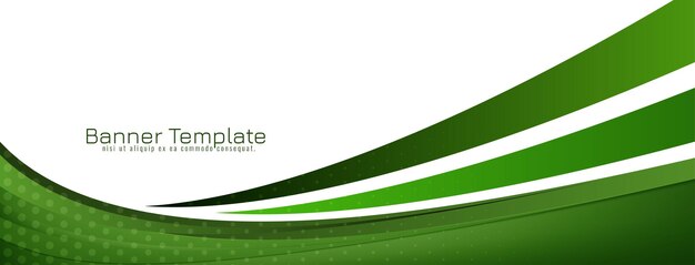 Vector de plantilla de banner moderno hermoso diseño de estilo de onda verde