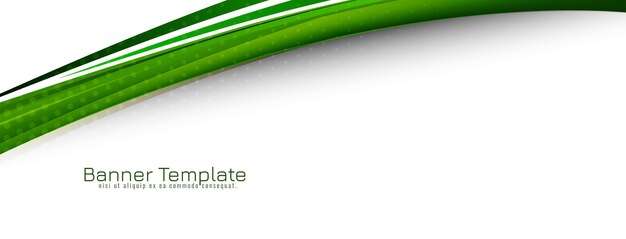 Vector de plantilla de banner moderno hermoso diseño de estilo de onda verde