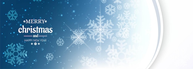 Vector de plantilla de banner de tarjeta de copos de nieve de navidad