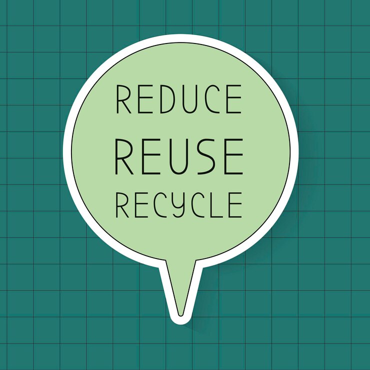 Vector gratuito vector de plantilla de burbuja de discurso ambiental, reducir, reutilizar, reciclar texto