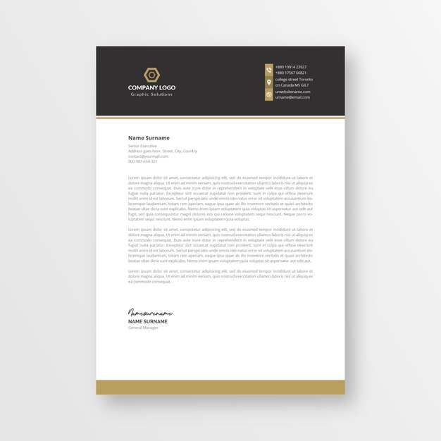Vector de plantilla de diseño de membrete creativo