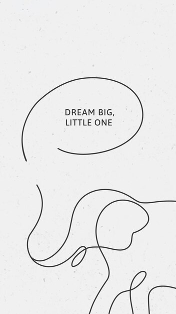 Vector de plantilla de fondo de pantalla de iPhone de elefante mínimo, sueño grande pequeño