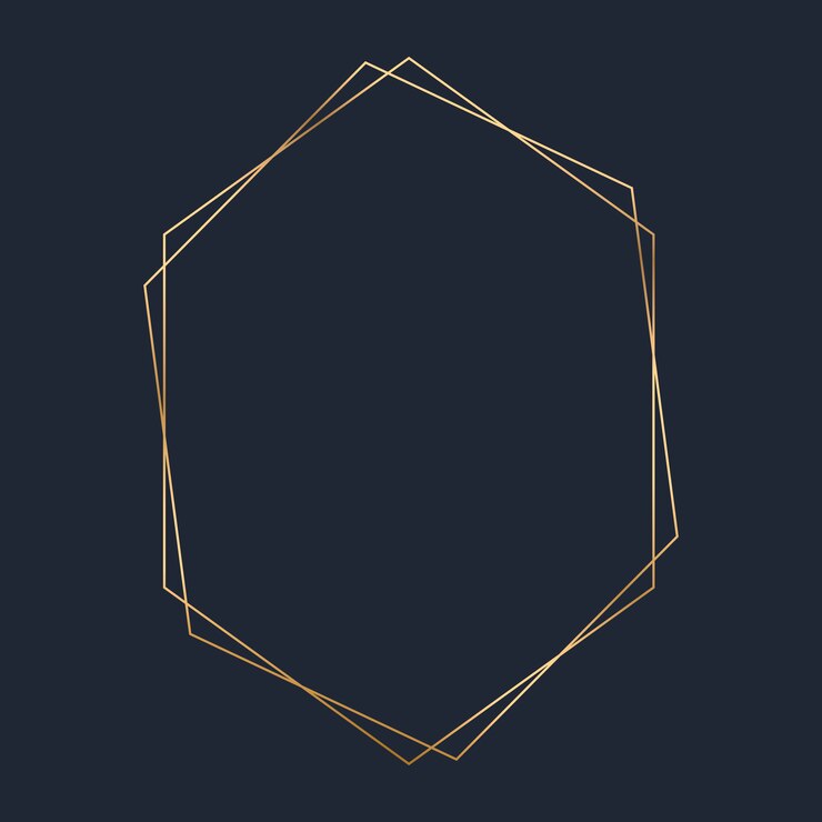 Vector gratuito vector de plantilla de marco hexagonal de oro