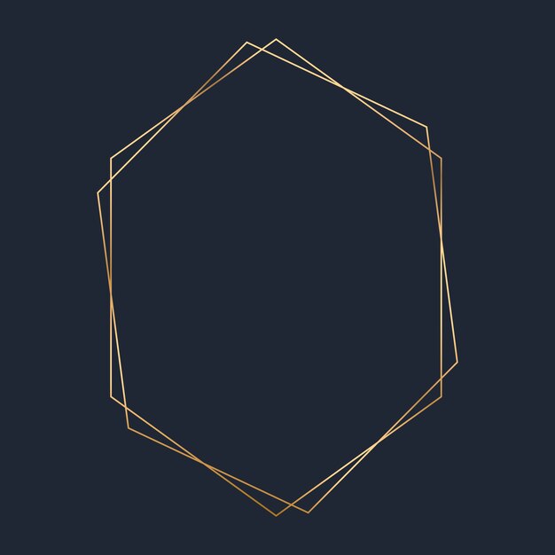 Vector de plantilla de marco hexagonal de oro