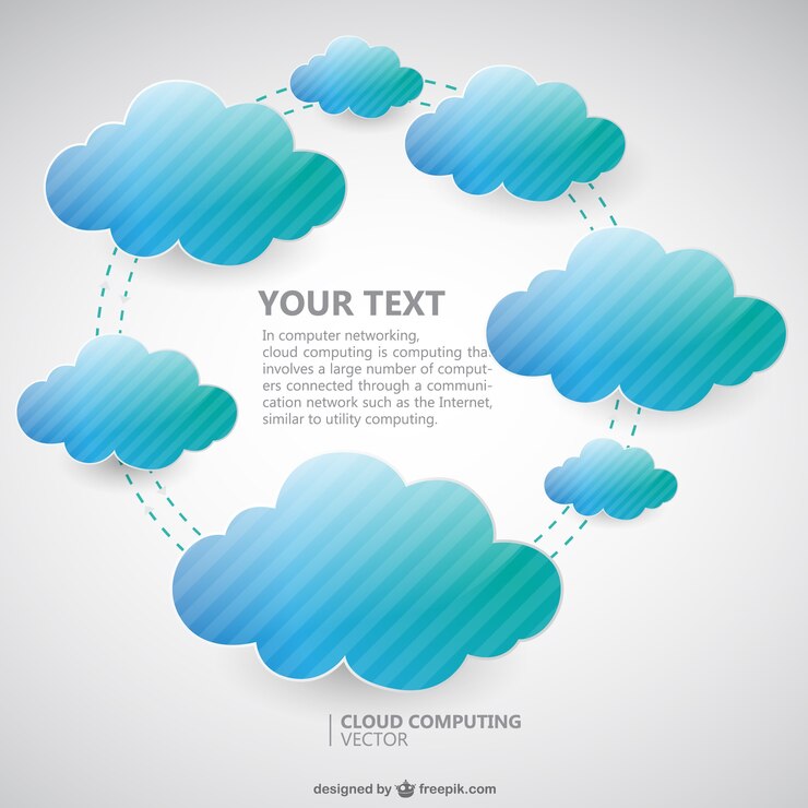 Vector gratuito vector de plantilla con nubes