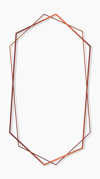 Vector de plantilla de pantalla móvil blanca de marco de bronce hexagonal
